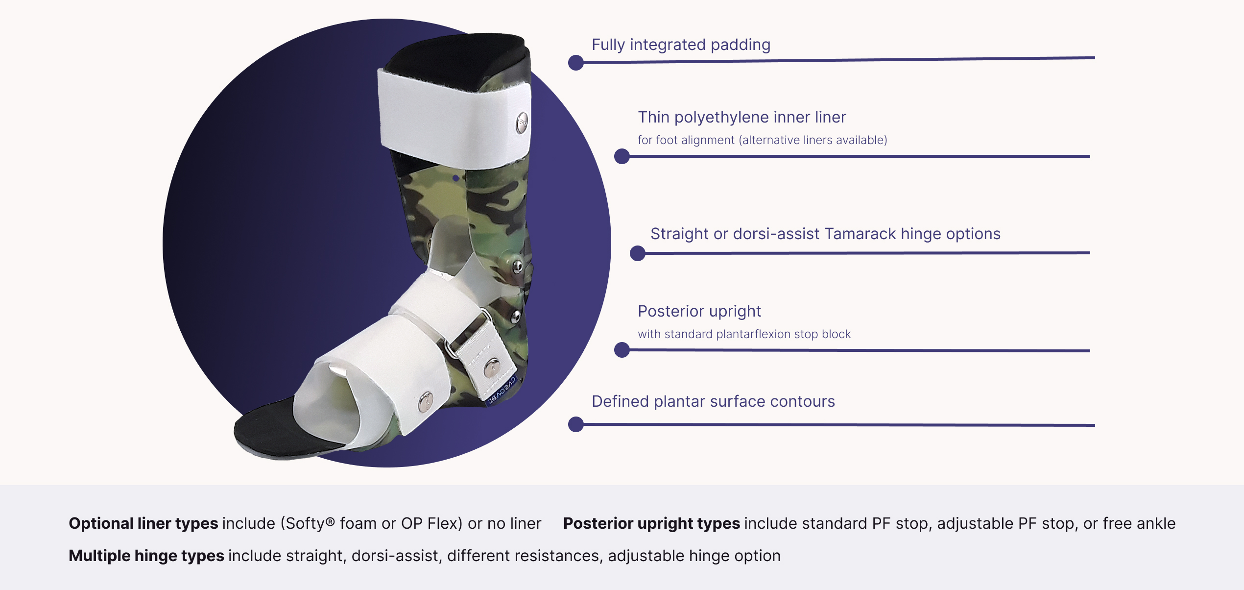 This image shows product features of the product DAFO Tami2