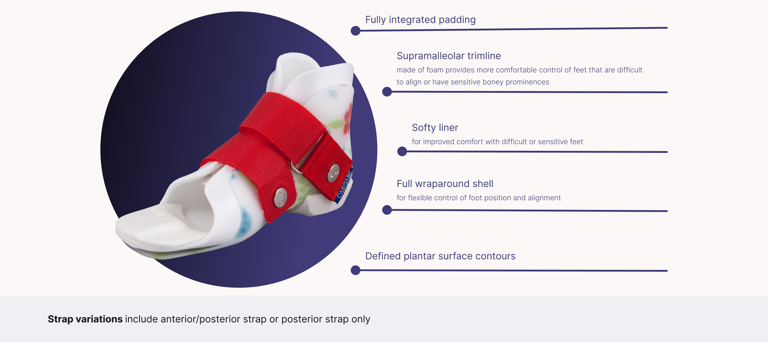This image shows product features of the product DAFO 4 Softy