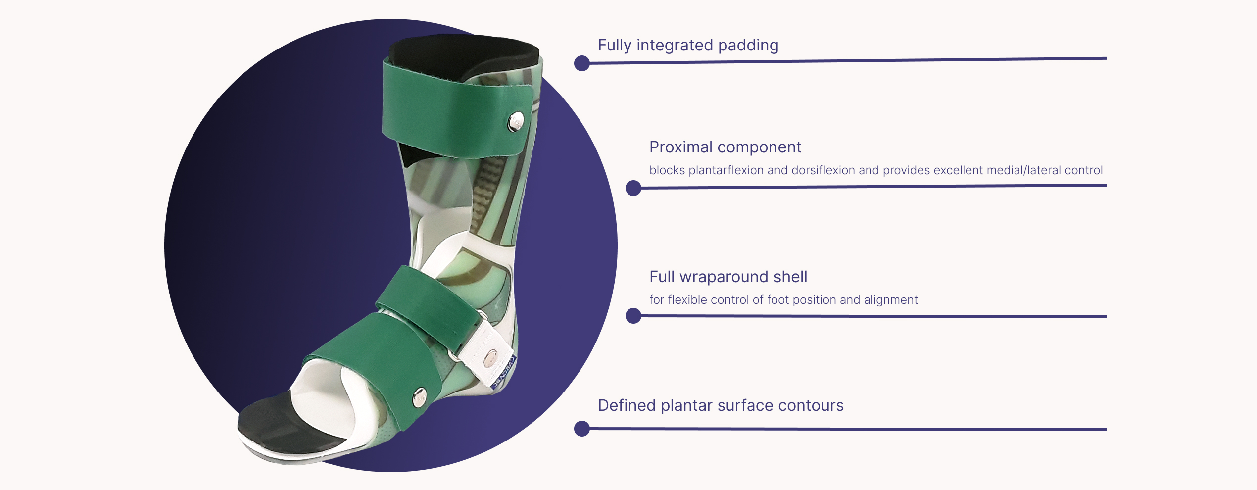 This image shows product features of the product DAFO 8 Softy