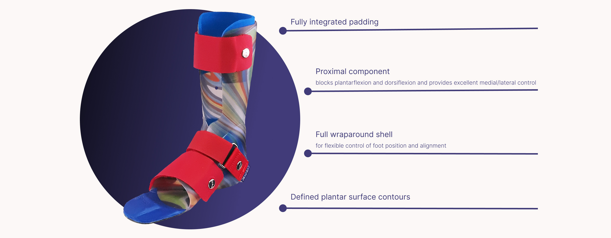This image shows product features of the product DAFO FA
